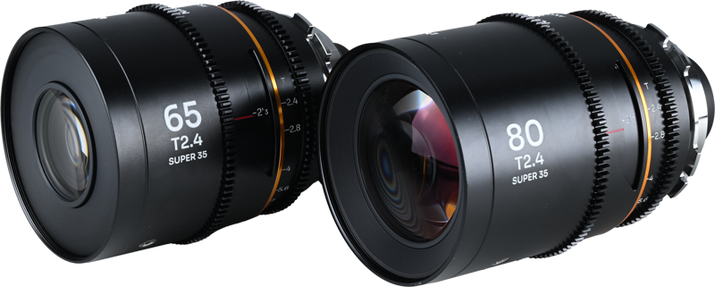 LAOWA Nanomorph S35 Prime 2-Lens Bundle (65mm,80mm) (Amber) - Arri PL/Canon EF