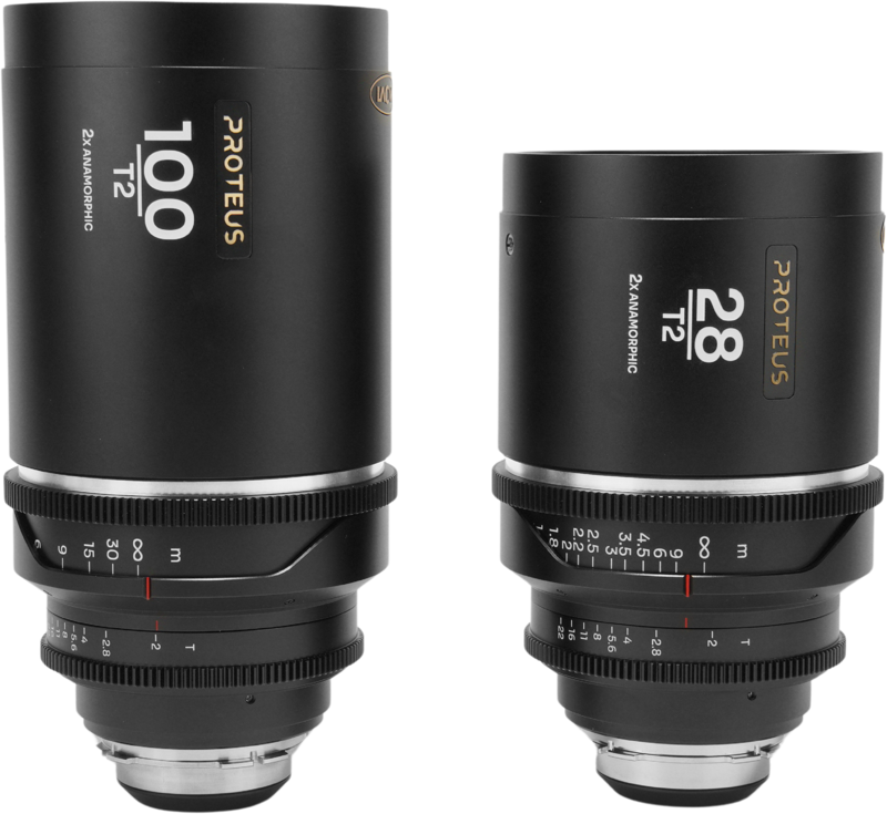 The Laowa Proteus 2X Anamorphic 2-Lens Bundle Set C combines the cinematic strengths of the wide-angle 28mm lens and the expressive telephoto 100mm lens