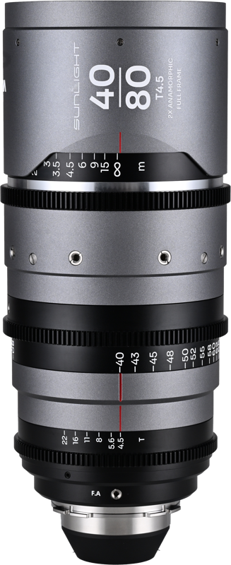 The 40–80mm is a front‑anamorphic zoom for full‑frame cinema cameras