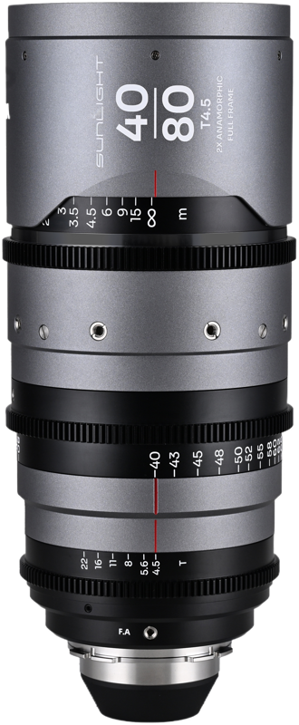 The 40–80mm is a front‑anamorphic zoom for full‑frame cinema cameras