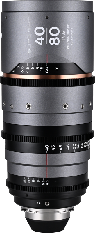The 40–80mm is a front‑anamorphic zoom for full‑frame cinema cameras