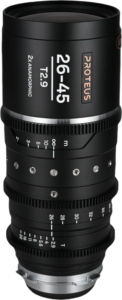 the Proteus Zoom provides filmmakers with a comprehensive focal range of 26-45mm
