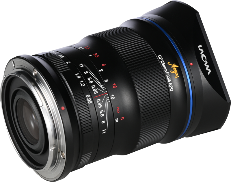 and cinematic video production. The 25mm focal length (equivalent to approximately 37.5mm on full-frame) provides a natural field of view