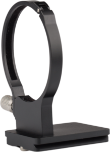 providing a firm hold while maintaining balance during shooting. The collar features a locking knob on the left side