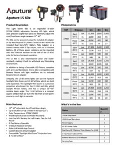 APUTURE Light Storm 60x bi-color focusing LED