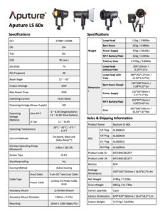 APUTURE Light Storm 60x bi-color focusing LED