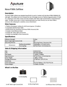 APUTURE Nova P300c softbox