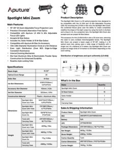 APUTURE spotlight mini zoom for LS 60d/x