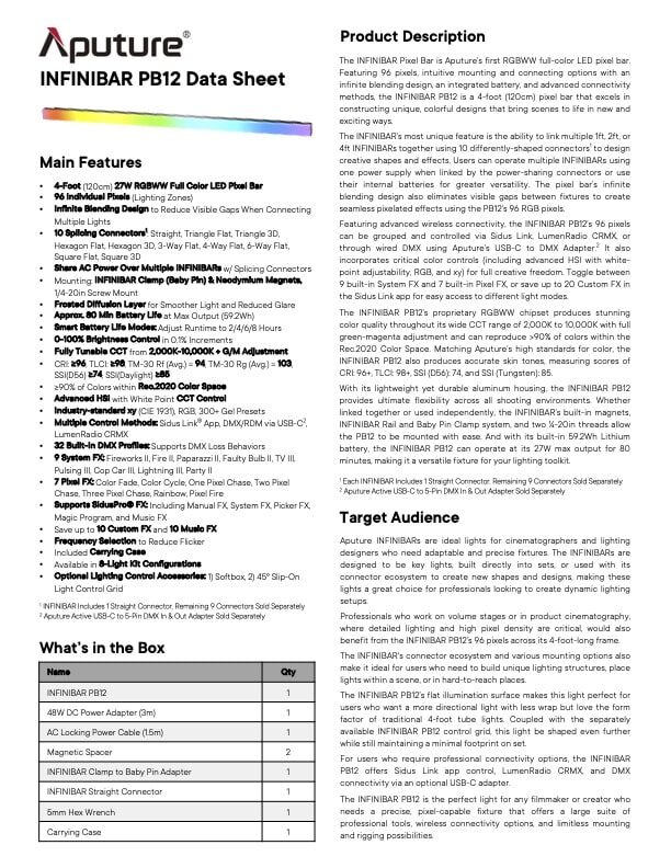 APUTURE Infinibar PB12 (120cm)