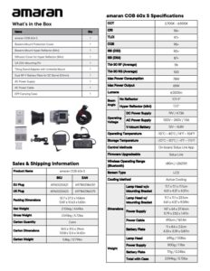 AMARAN COB 60x S ultra-compact bi-color LED video light