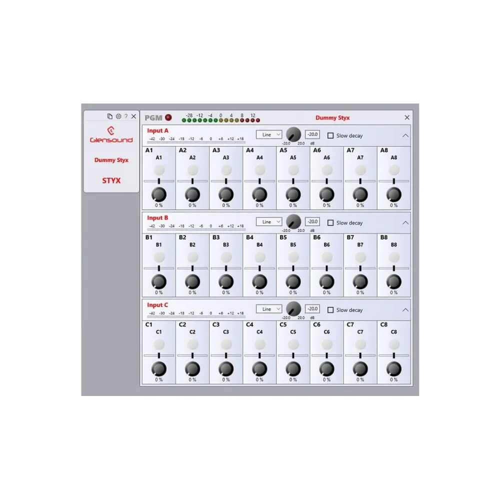 GLENSOUND STYX audio mixer for Dante/AES67 audio networks