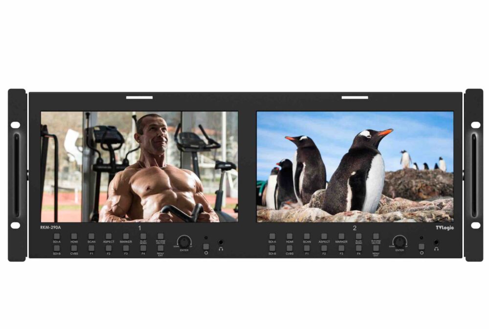 9" TVLOGIC RKM-290A dual FHD 4RU multi-channel rack monitor