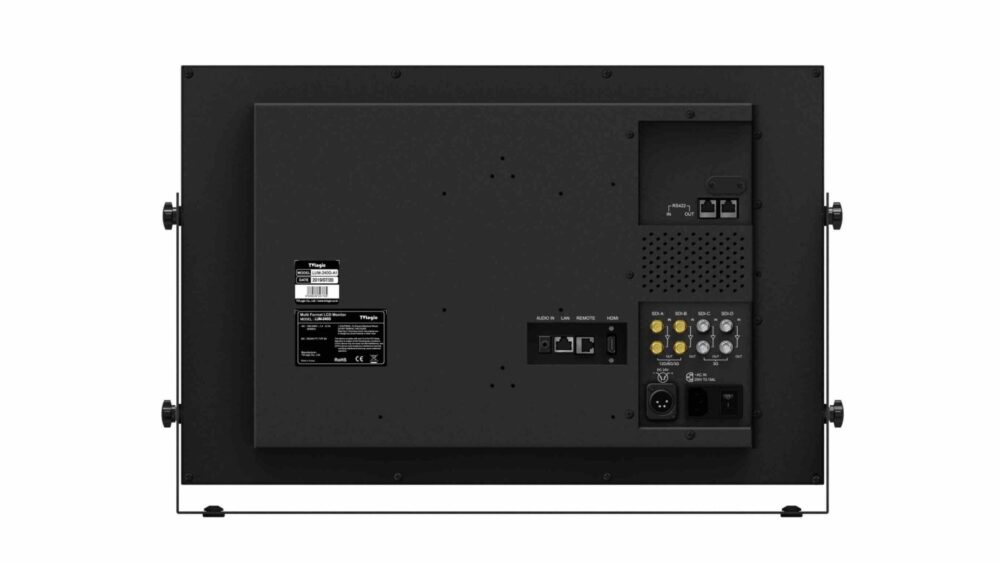 24" TVLOGIC LUM-242G DCI-UHD monitor, 10 bit IPS LCD, 12-bit processing, 12G-SDI/HDMI