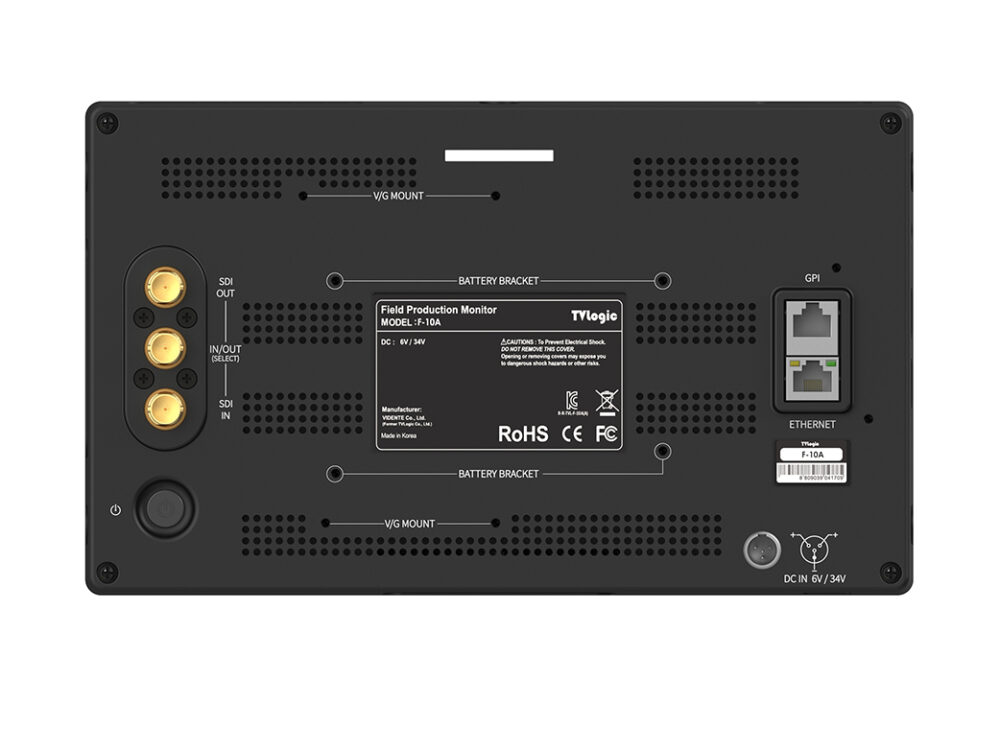 10" TVLOGIC F-10A FHD field monitor, SDI/HDMI, cross conversion