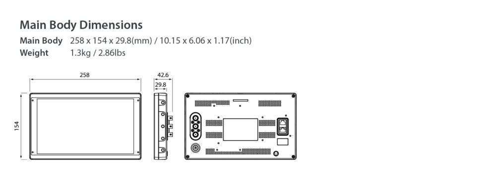 10" TVLOGIC F-10A FHD field monitor, SDI/HDMI, cross conversion