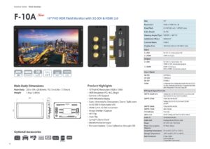 10" TVLOGIC F-10A FHD field monitor, SDI/HDMI, cross conversion