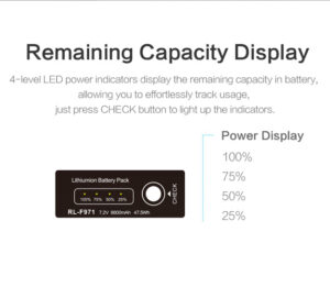ROLUX YC-F971 battery for Sony NP-F series, 6600mAh, USB in/out