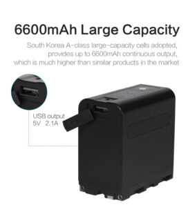 ROLUX YC-F971 battery for Sony NP-F series, 6600mAh, USB in/out