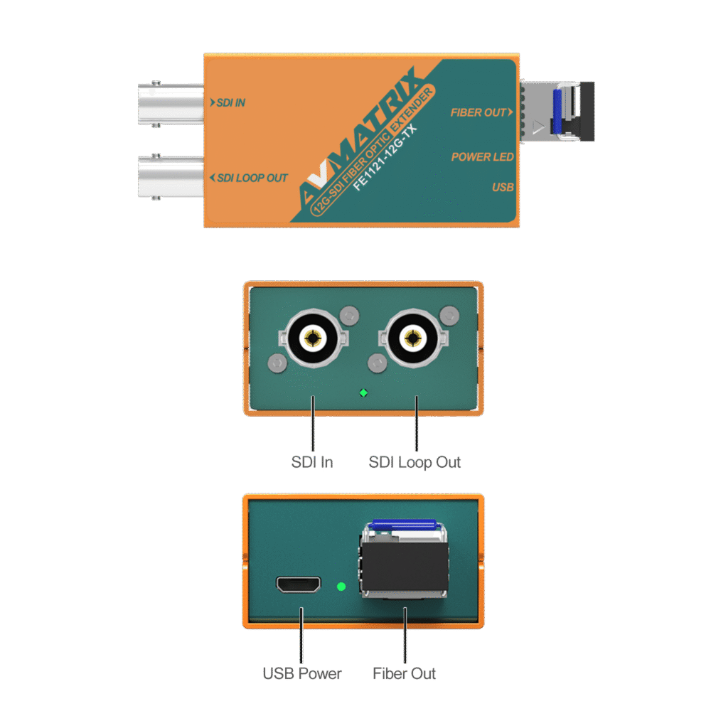 AVMATRIX FE1121-12G 12G-SDI fiber optic extender