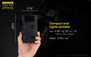 Nitecore USN4 PRO dual slot digital USB charger for Sony NP-FZ100 batteries