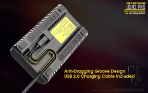 Nitecore USN3 PRO dual slot digital USB charger for Sony NP-F series batteries