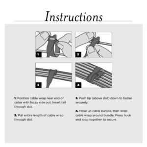 1/2" x 8" RIP-TIE Lite Plus CableWrap, 2 Rolls of 25, BLACK+GREY