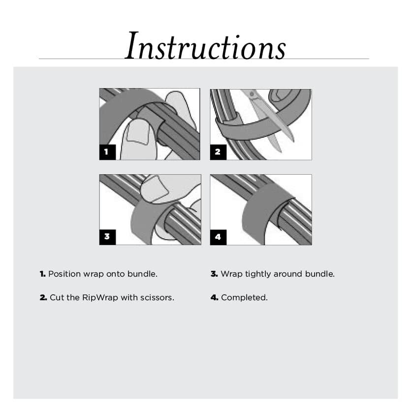 1/2" x 30' RIP-TIE RipWrap, 1 Roll, BLACK