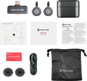 HOLLYLAND LARK M2S Duo Wireless Lavalier Microphone with USB-C Plug (Duo, Space Gray)