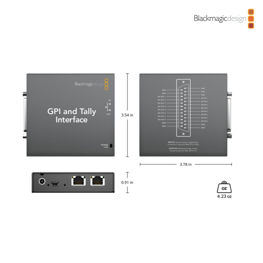 BLACKMAGIC DESIGN GPI and Tally Interface