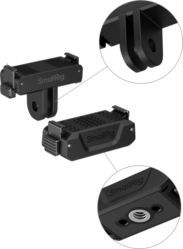 SMALLRIG 5918 Bidirectional QR Folding Adapter Support with 2-Prong Mount and 1/4"-20 Threaded hole