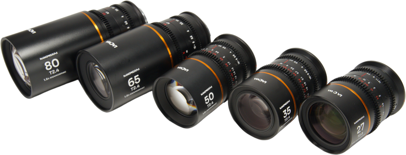 LAOWA Nanomorph S35 Prime 5-Lens Bundle (27+35+50+65+80mm) Amber - DL