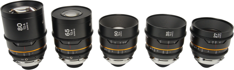 LAOWA Nanomorph S35 Prime 5-Lens Bundle (27+35+50+65+80mm) Amber - Arri PL/Canon EF
