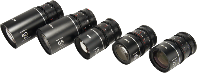 LAOWA Nanomorph S35 Prime 5-Lens Bundle (27+35+50+65+80mm) Silver - Canon RF