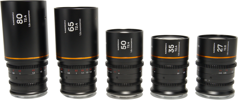 LAOWA Nanomorph S35 Prime 5-Lens Bundle (27+35+50+65+80mm) Amber - Fuji X