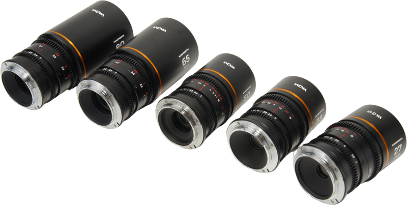 LAOWA Nanomorph S35 Prime 5-Lens Bundle (27+35+50+65+80mm) Amber - Fuji X
