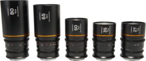 LAOWA Nanomorph S35 Prime 5-Lens Bundle (27+35+50+65+80mm) Amber - Canon RF