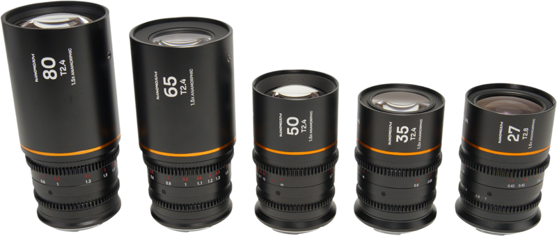 LAOWA Nanomorph S35 Prime 5-Lens Bundle (27+35+50+65+80mm) Amber - Canon RF