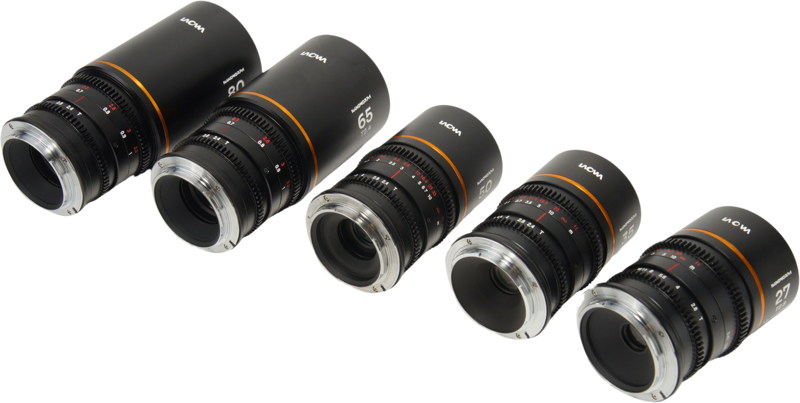 LAOWA Nanomorph S35 Prime 5-Lens Bundle (27+35+50+65+80mm) Amber - Canon RF