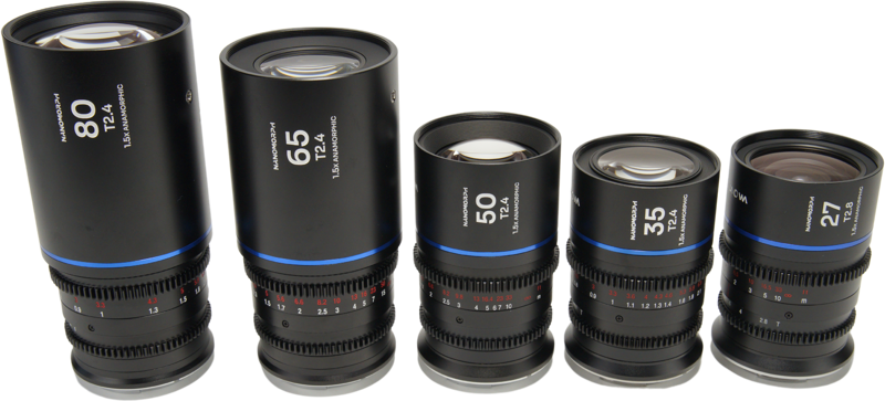 LAOWA Nanomorph S35 Prime 5-Lens Bundle (27+35+50+65+80mm) Blue - MFT