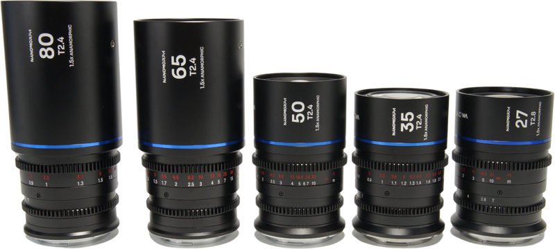 LAOWA Nanomorph S35 Prime 5-Lens Bundle (27+35+50+65+80mm) Blue - Fuji X