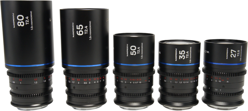 LAOWA Nanomorph S35 Prime 5-Lens Bundle (27+35+50+65+80mm) Blue - Canon RF