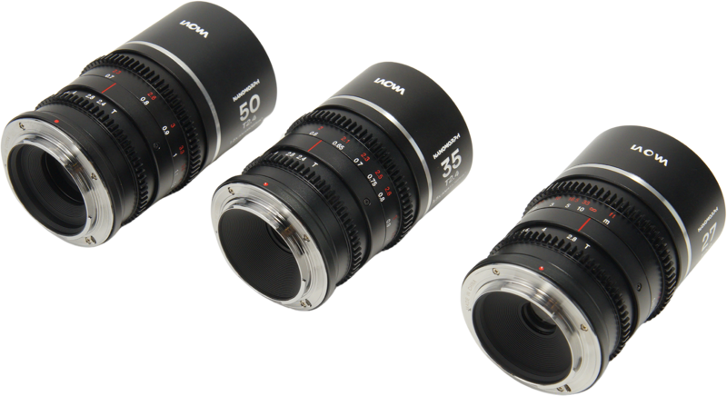 LAOWA Nanomorph S35 Prime 3-Lens Bundle (27mm, 35mm, 50mm) (Silver) - DL