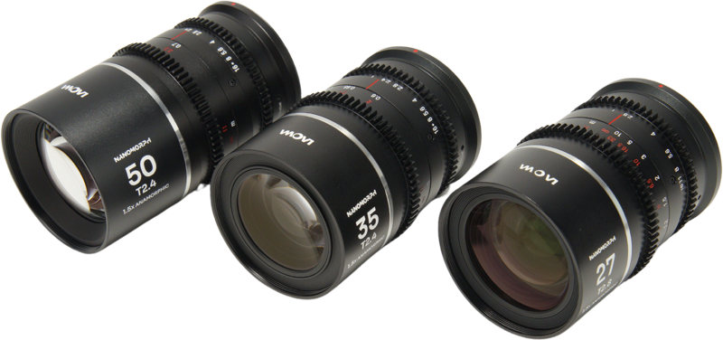 LAOWA Nanomorph S35 Prime 3-Lens Bundle (27mm, 35mm, 50mm) (Silver) - Fuji X