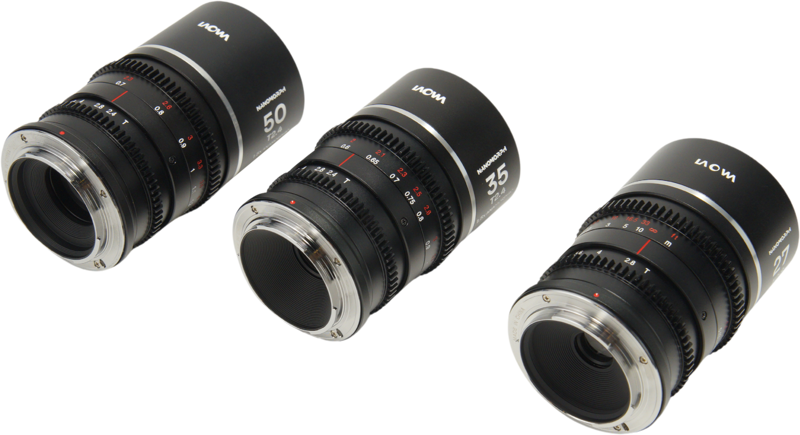 LAOWA Nanomorph S35 Prime 3-Lens Bundle (27mm, 35mm, 50mm) (Silver) - Canon RF