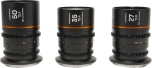 LAOWA Nanomorph S35 Prime 3-Lens Bundle (27mm, 35mm, 50mm) (Amber) - DL