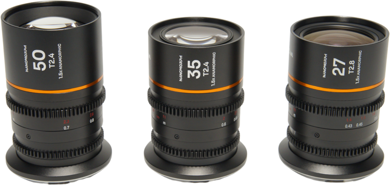 LAOWA Nanomorph S35 Prime 3-Lens Bundle (27mm, 35mm, 50mm) (Amber) - Fuji X