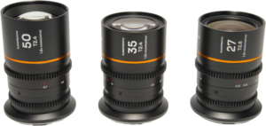 LAOWA Nanomorph S35 Prime 3-Lens Bundle (27mm, 35mm, 50mm) (Amber) - Canon RF