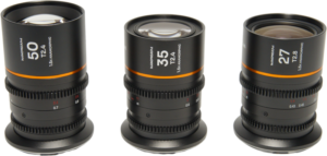 LAOWA Nanomorph S35 Prime 3-Lens Bundle (27mm, 35mm, 50mm) (Amber) - MFT