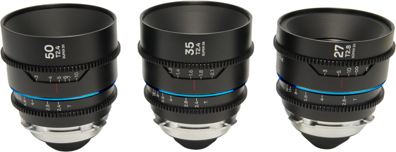 LAOWA Nanomorph S35 Prime 3-Lens Bundle (27mm, 35mm, 50mm) (Blue) - Arri PL/Canon EF