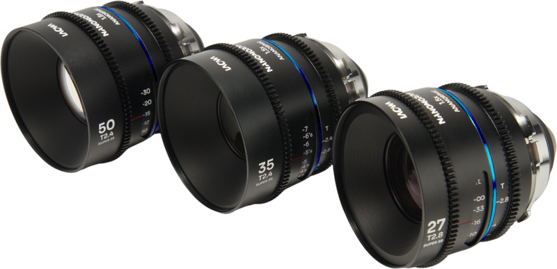 LAOWA Nanomorph S35 Prime 3-Lens Bundle (27mm, 35mm, 50mm) (Blue) - Arri PL/Canon EF